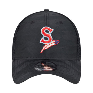 Spokane Indians New Era 39THIRTY Flex Fit Black Camo Cap