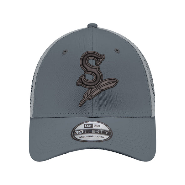 Spokane Indians New Era 39THIRTY Flex Fit Gray & Graphite Cap