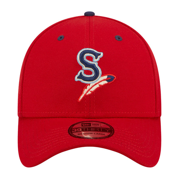 Spokane Indians New Era 39THIRTY Flex Fit Red Home Logo Cap