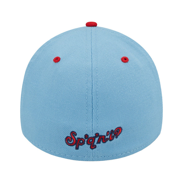 Spokane Indians New Era 39THIRTY Flex Fit Sky Blue Salish Script Cap