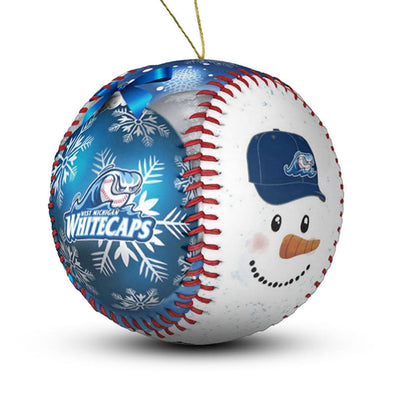 West Michigan Whitecaps Holiday Baseball Ornament