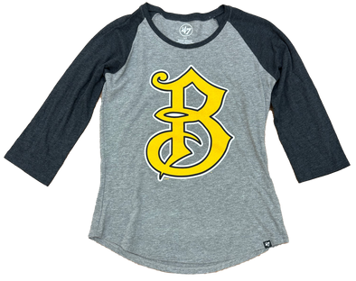 Bradenton Marauders 3/4 Sleeve Gray & Gold B Raglan