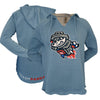 Ladies Misty Blue Primary Droptail Hoodie