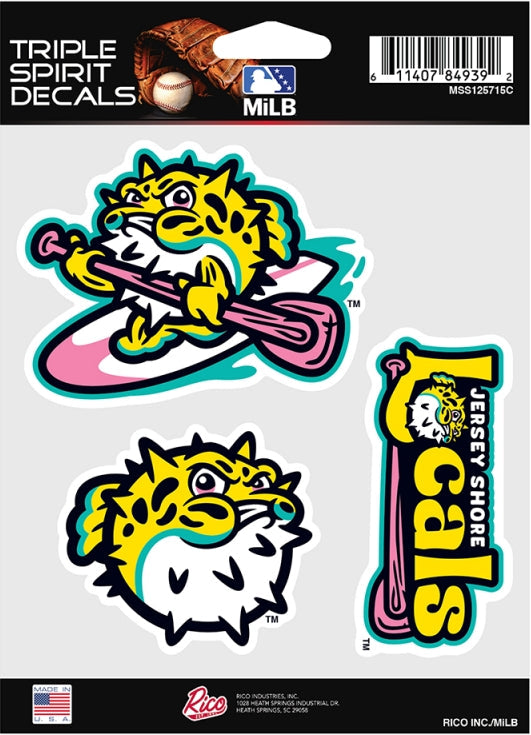 Jersey Shore BlueClaws TNC Locals 3 Piece Decal Set