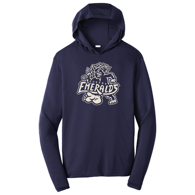 Eugene Emeralds Navy Hooded Long Sleeve T-Shirt