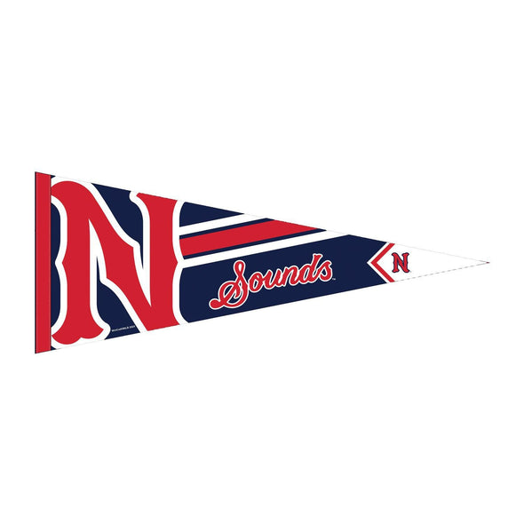 Nashville Sounds Red and Navy N Logo Pennant