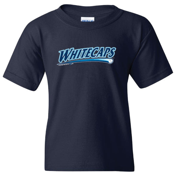 West Michigan Whitecaps Youth Script Logo Navy Tee