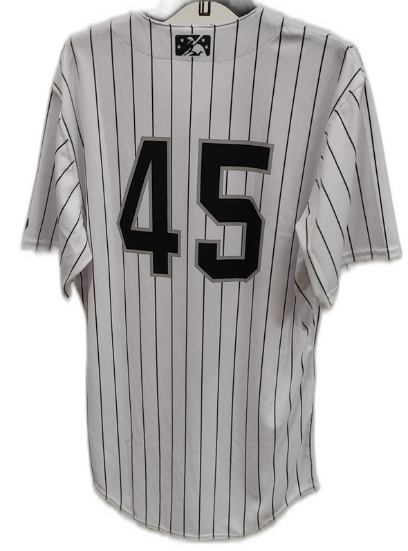 #45 Barons White Pinstripe Jersey