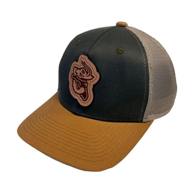 Jacksonville Jumbo Shrimp OC Leather Patch Olive/Khaki Trucker