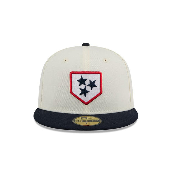 Nashville Sounds New Era 59FIFTY Evergreen Chrome White Plate Logo Hat