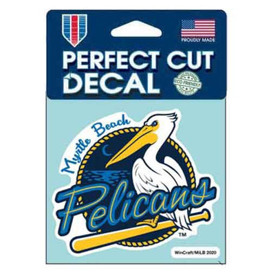 Myrtle Beach Pelicans Wincraft 4"x4" Primary Logo Decal