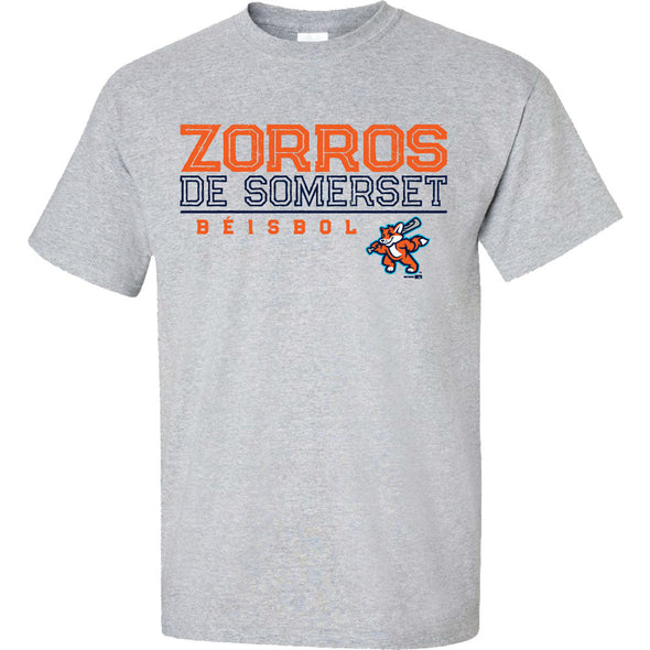 Somerset Patriots Adult Cotton Copa de la Diversion Zorros de Somerset Opposition Tshirt