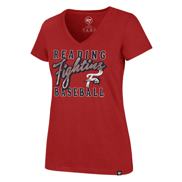 '47 Red Gleaming Script Women's V-Neck