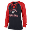 '47 Brand Navy and Red Lace Up Women's Long Sleeve