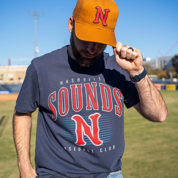 Nashville Sounds '47 Brand Atlas Blue Double Header Franklin N Logo Tee