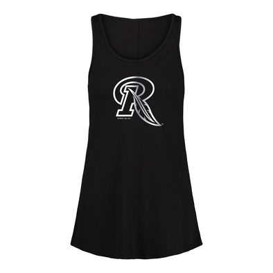 Rochester Red Wings Womens Black Tank with Silver Foil