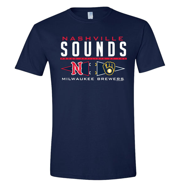 Nashville Sounds Navy Bigeth Brewers Affiliate Tee