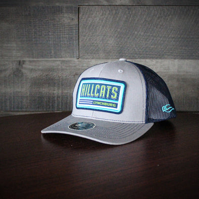 Lynchburg Hillcats Grey/Navy Mesh Adjustable Patch Hat