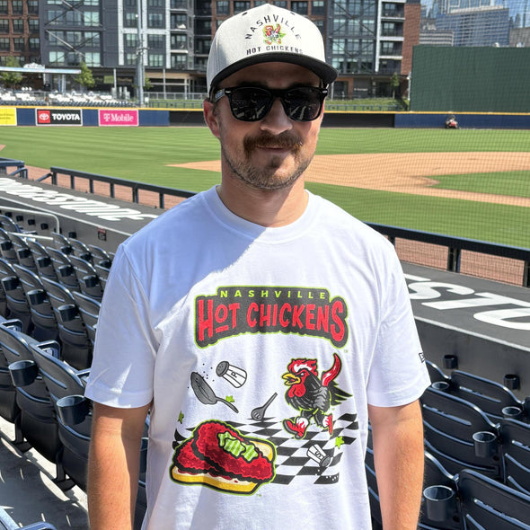 Nashville Sounds New Era White Hot Chickens Tee