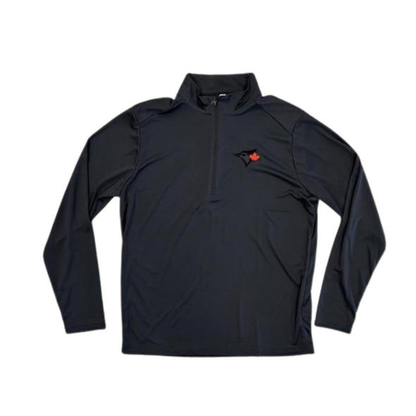 Toronto Blue Jays Black with Red Leaf Quarterzip