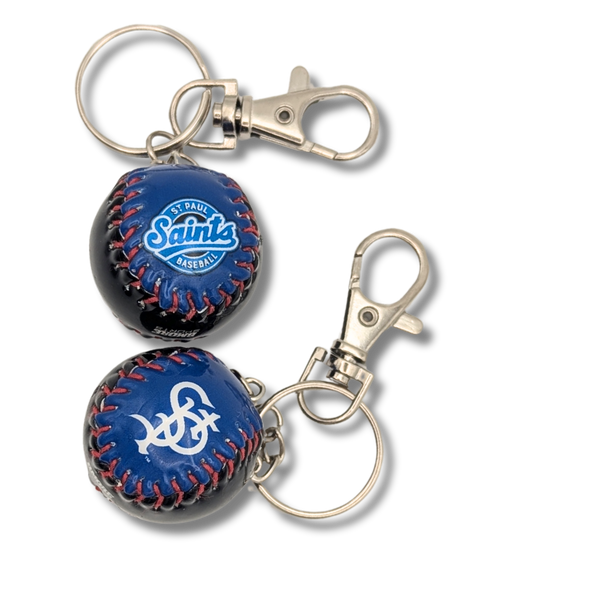 Saints Bat and Ball Keychains