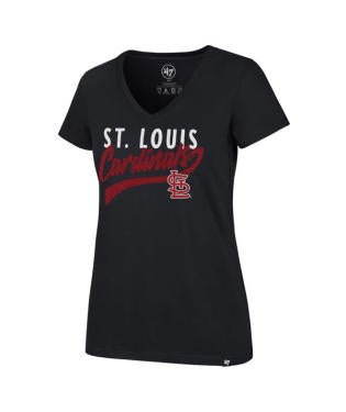 St. Louis Cardinals Navy Glitter V-Neck