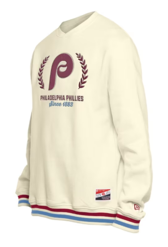 New Era Philadelphia Phillies Throwback Cream Crewneck