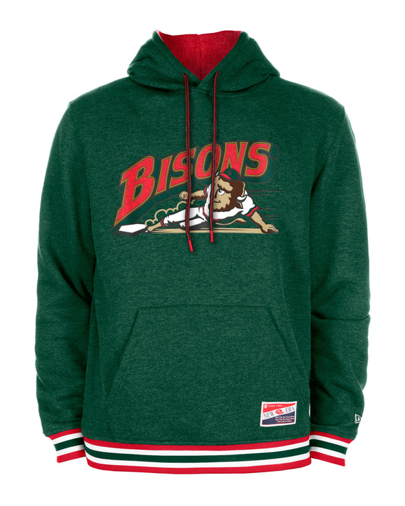 Buffalo Bisons New Era Retro Green Slide Hoodie