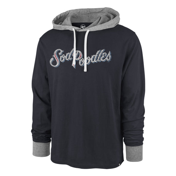 Amarillo Sod Poodles '47 Navy script Domino Hoodie