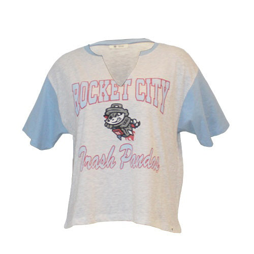 LADIES RELAY GREY SANDY DAZE DOLLY CROP T-SHIRT