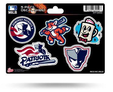 Somerset Patriots Multi-Logo 5 Decal Pack