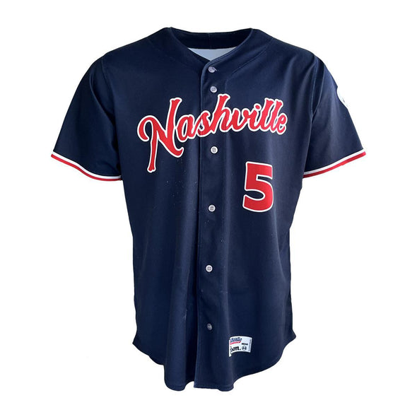 Nashville Sounds Wilson Authentic Game Used Navy Jersey