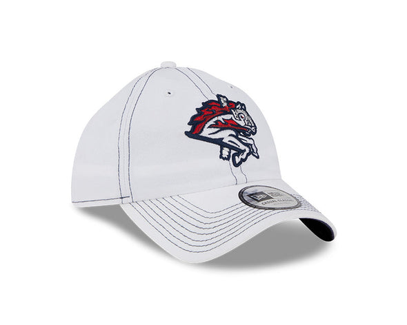 BRP Adult White Casual Classic 920 Adjustable Hat With Blue Stitching Details