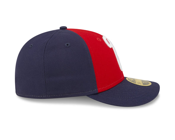 New Era 59Fifty Low Profile Reading Fightin Phils Retro Feathered 'R' Navy & Red Road