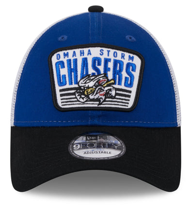 Omaha Storm Chasers Youth New Era 940 Royal 2T Patch Hat