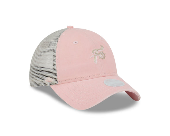 New Era 9Twenty Women's Micro Patch F-Fist logo Pink Adjustable Trucker Mesh Hat