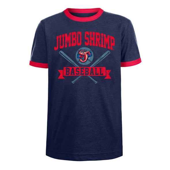 Jacksonville Jumbo Shrimp New Era Youth Dual Blend Ringer Tee