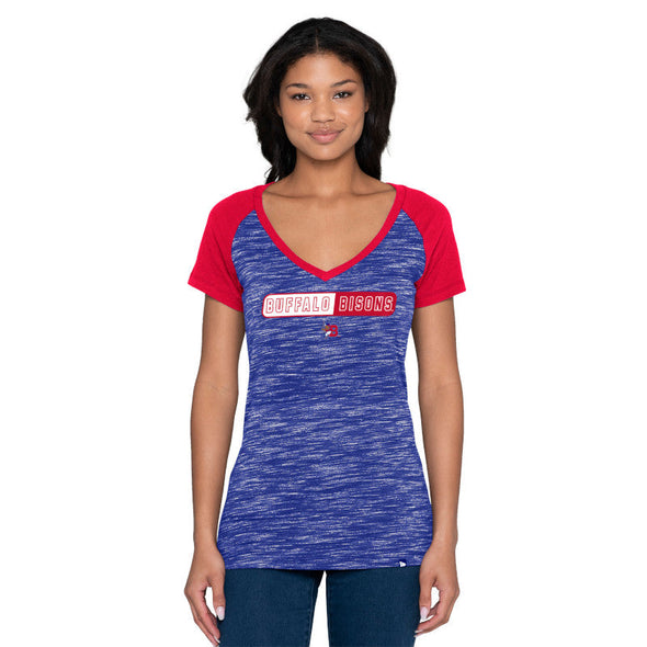 Buffalo Bisons Ladies NE Space Dye Vneck Tee