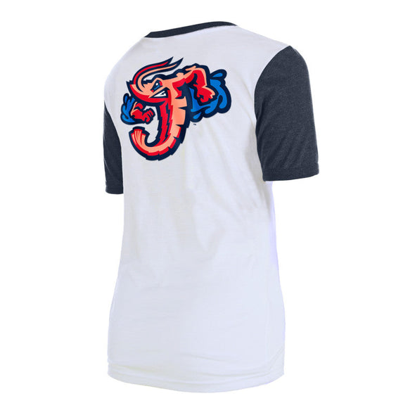 Jacksonville Jumbo Shrimp New Era Ladies Contrast Ringer Tee