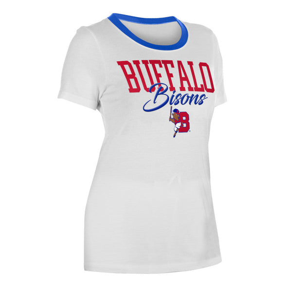 Buffalo Bisons Ladies NE White Scoop Tee