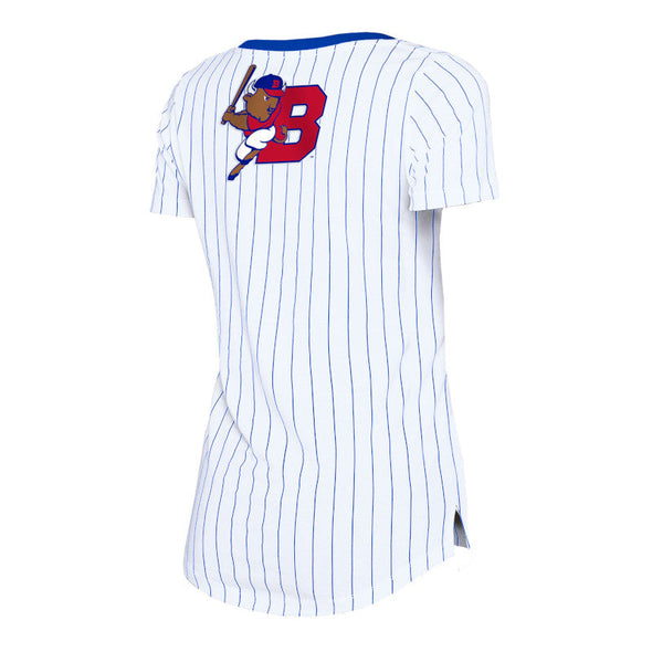 Buffalo Bisons Ladies New Era Pinstripe Vneck Tee
