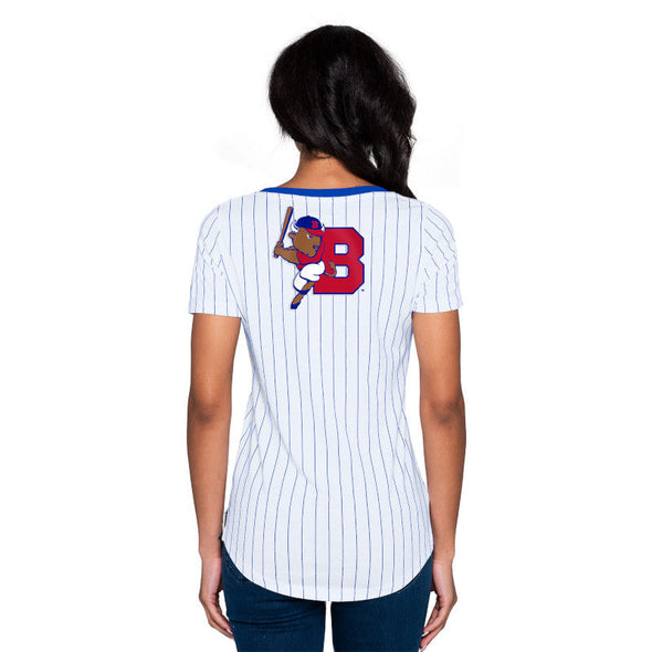 Buffalo Bisons Ladies New Era Pinstripe Vneck Tee