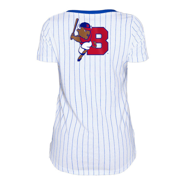 Buffalo Bisons Ladies New Era Pinstripe Vneck Tee