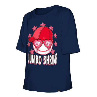 Jacksonville Jumbo Shrimp New Era Youth Glitter Hat Tee