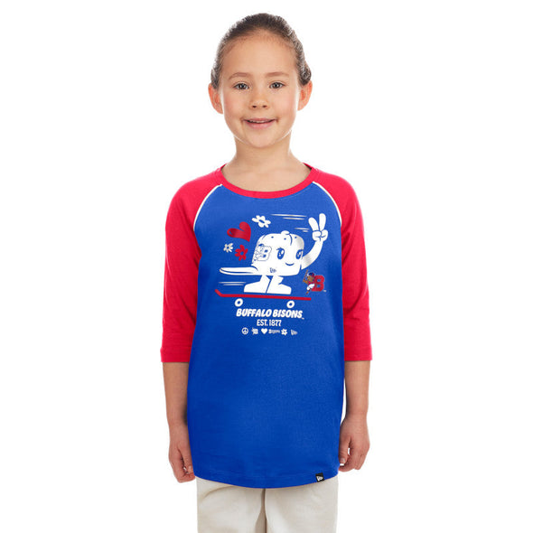 Buffalo Bisons Youth Girls NE 3/4 Raglan Tee