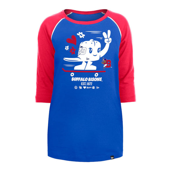 Buffalo Bisons Youth Girls NE 3/4 Raglan Tee