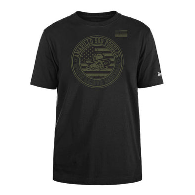 Amarillo Sod Poodles New Era 2023 Black Armed Forces Game Tee