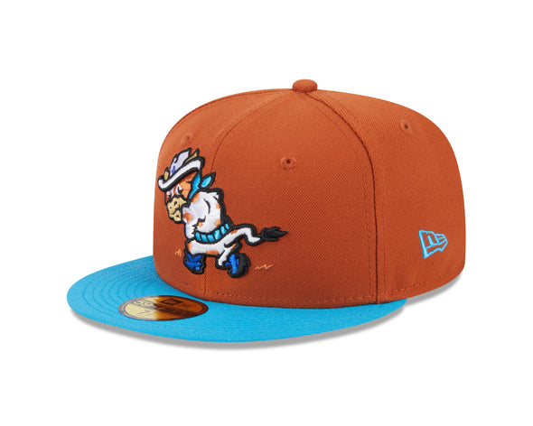 Amarillo Sod Poodles Calf Fries Running New Era 59FIFTY Fitted Cap