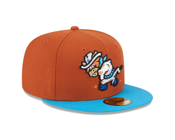 Amarillo Sod Poodles Calf Fries Running New Era 59FIFTY Fitted Cap