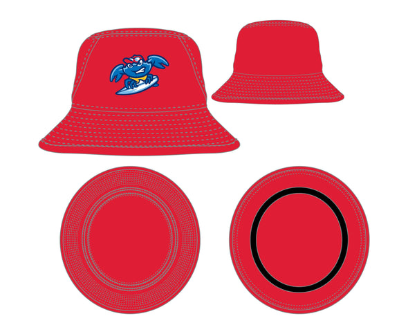 Jersey Shore BlueClaws New Era Bucket Hat Surfing Crab Red